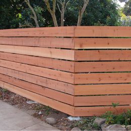 Horizontal Con-Heart Redwood Fence